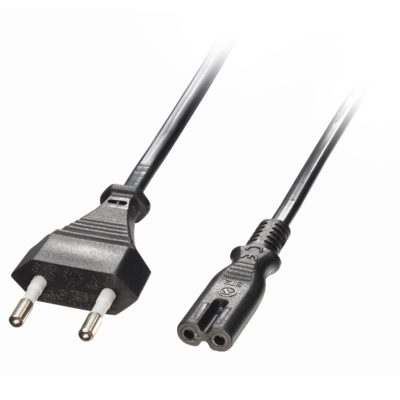 2m Euro 2 Pin Plug To Iec C7 Mains Power Cable Black P9234 7294 Zoom